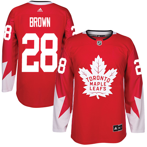 Adidas Maple Leafs #28 Connor Brown Red Team Canada Authentic Stitched NHL Jersey